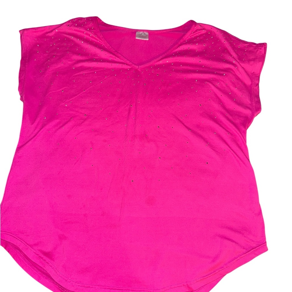 Pink V-Neck Women's Top